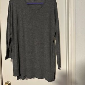 Eileen Fisher Charcoal Long Sleeve Top